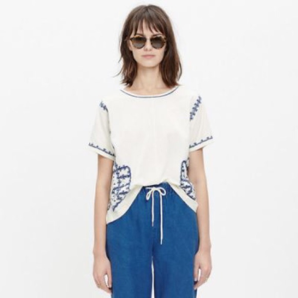 ♥️SOLD♥️ Madewell embroidered short sleeve tee, XS